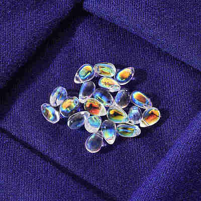 20Pcs Transparent Spray Painted Glass Charms GLAA-YW0001-03A-1