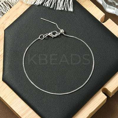 Rack Plating Brass Box Chain Adjustable Slider Bracelets Making for Women BJEW-G735-10P-1