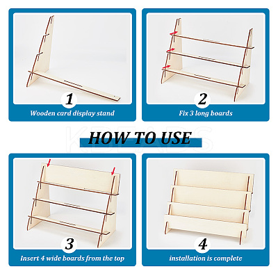 3-Tier Assembled Wood Organizer Display Risers ODIS-WH0002-84-1