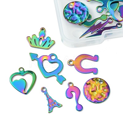 20Pcs 10 Styles 304 & 201 Stainless Steel Charms STAS-FS0001-42-1