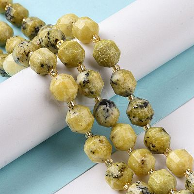 Natural Yellow Sopt Jade Beads Strands G-G990-F08-1
