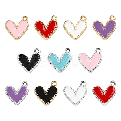 12Pcs 12 Colors Rack Plating Alloy Enamel Charms ENAM-YW0004-94B-1