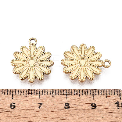 304 Stainless Steel Flower Pendants STAS-T069-25G-1