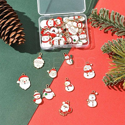 40Pcs Christmas Alloy Enamel Pendants ENAM-FS0004-20-1