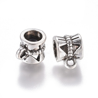 Tibetan Style Alloy Tube Bails TIBE-30047-AS-NR-1