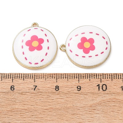 Plating Eco-Friendly Printed Alloy Pendants AL-CBAE25B-01B-G-1