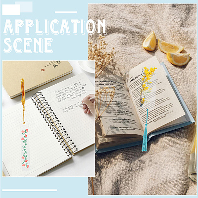DIY Bookmark Making Kits. with Transparent Acrylic & Polyester Tassel Decoration DIY-SP0001-92D-1