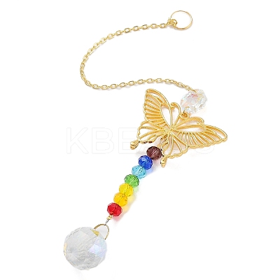 Alloy Hollow Butterfly Hanging Ornaments HJEW-Q012-03B-1