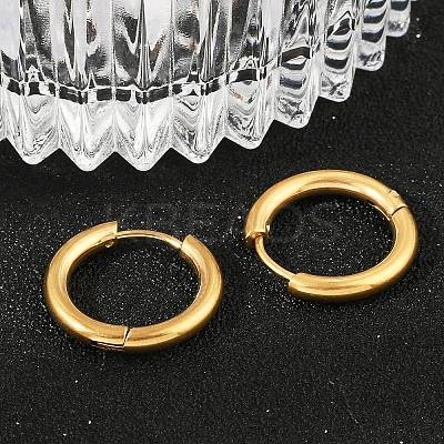 202 Stainless Steel Huggie Hoop Earrings EJEW-F111A-16mm-G-1