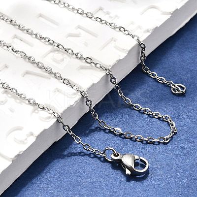 Tarnish Resistant Trendy Unisex 304 Stainless Steel Cable Chain Necklaces NJEW-M047-B-01-1