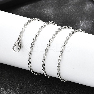 Non-Tarnish Unisex Classic Plain 304 Stainless Steel Mens Womens Necklaces STAS-H325-P-1