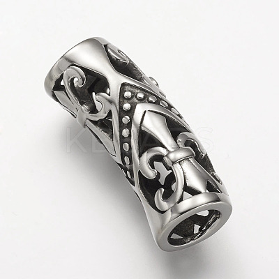 304 Stainless Steel Hollow Tube Beads STAS-E133-111AS-1