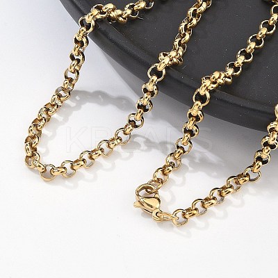 304 Stainless Steel Rolo Chain Necklaces NJEW-F248-21A-G-1