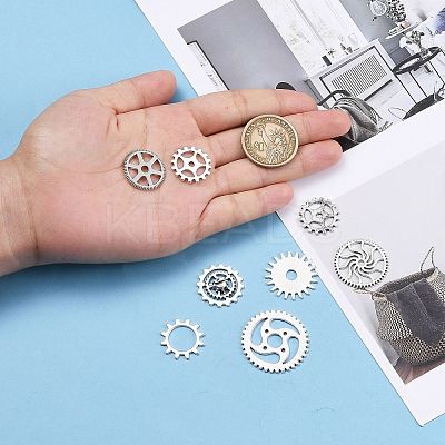 Metal Alloy Steampunk Gear Charms Connectors Cog Pendants TIBEP-X0021-01AS-LF-1