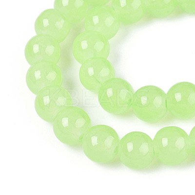 Baking Paint Imitation Jade Glass Round Bead Strands X1-DGLA-Q021-8mm-08-1