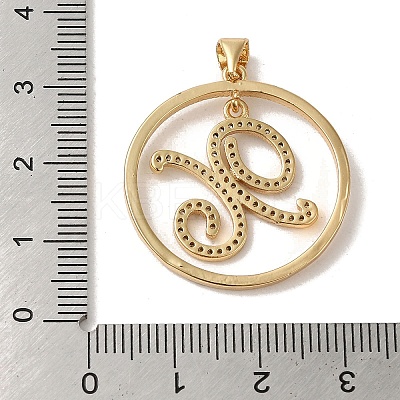 Brass Micro Pave Cubic Zirconia Pendants KK-C058-12B-G-1
