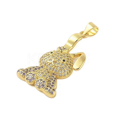 Rack Plating Brass Micro Pave Cubic Zirconia Pendants KK-S380-38B-G-1