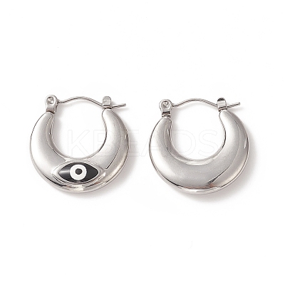 316 Stainless Steel Hoop Earrings LS-EJEW-I282-01B-01P-1