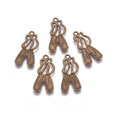Tibetan Style Alloy Dance Shoes Pendants X-TIBEP-844-AB-FF-1