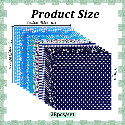 28Pcs 2 Styles Cotton Fabric DIY-PH0036-28-1