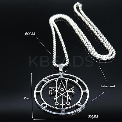 201 Stainless Steel Demonic Symbol Pentagram Pendant Necklaces FS-WG4F203-01-1