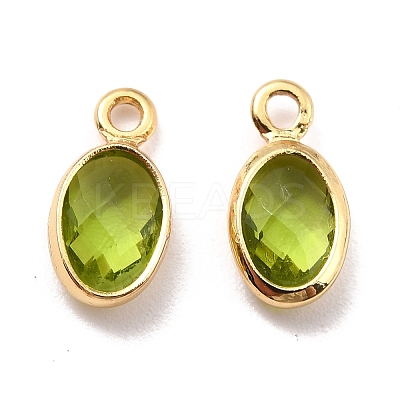 Eco-Friendly Brass with Glass Pendants KK-K268-01V-1
