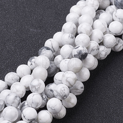 Natural Howlite Beads Strands GSR12mmC015-1