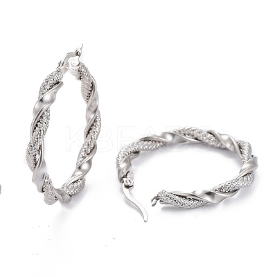 Tarnish Resistant 304 Stainless Steel Hoop Earring LS-EJEW-F257-15P-1