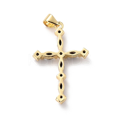 Eco-friendly Brass Micro Pave Cubic Zirconia Pendants X-KK-D066-26G-RS-1
