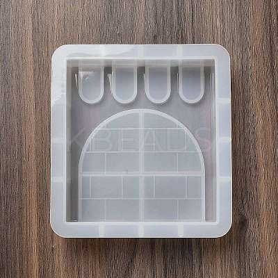 DIY Square with Rampart Pattern Candle Silicone Molds LS-DIY-G113-09B-1
