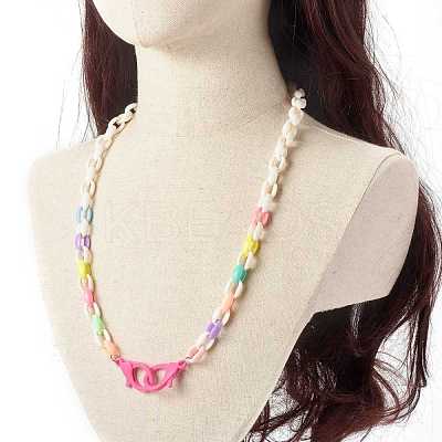 Acrylic Cable Chain Necklaces NJEW-JN03626-1