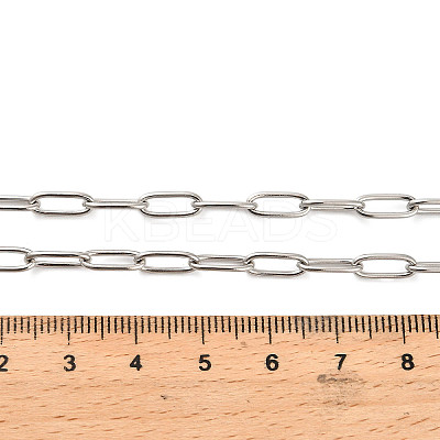 304 Stainless Steel Paperclip Chain Necklaces for Women Men NJEW-G161-01P-1