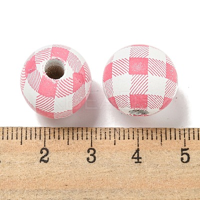 Printed Wood European Beads WOOD-G022-13N-1