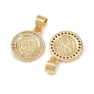 Brass Micro Pave Cubic Zirconia Pendants KK-L255-12G-1