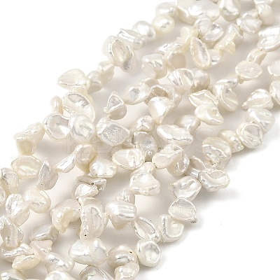Natural Baroque Keshi Pearl Beads Strands PEAR-B004-07A-01B-1