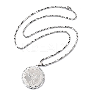 201 Stainless Steel Rhinestone Pendant Necklaces for Women NJEW-U021-02P-1
