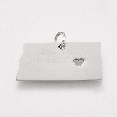 Tarnish Resistant 201 Stainless Steel Pendants STAS-T038-43-1