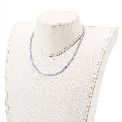 Natural Tanzanite Beaded Necklaces NJEW-JN03315-04-1