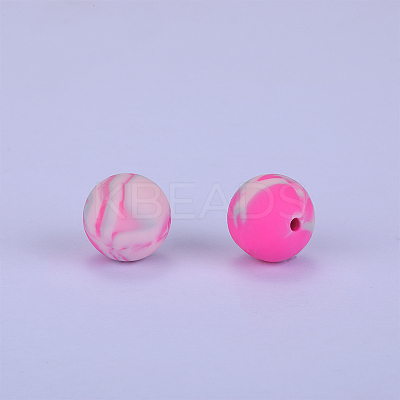 Printed Round Silicone Focal Beads SI-JX0056A-69-1
