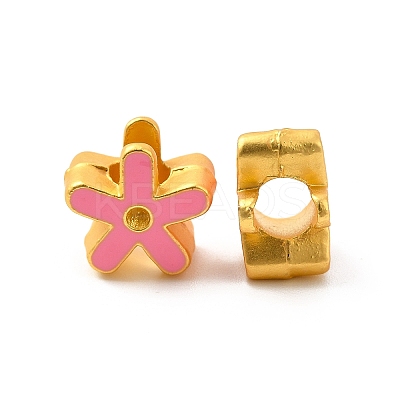 Rack Plating Alloy Enamel European Bead Rhinestone Settings PALLOY-F287-25MG-1