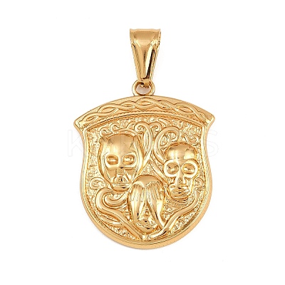 304 Stainless Steel Pendants STAS-P409-01B-G-1
