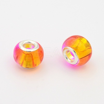 Two Tone Transparent Glass European Beads LS-GPDL-J008-01S-1