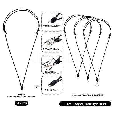 DIY Adjustable Waxed Cord Pendant Necklaces & Adjustable Waxed Polyester Cord Bracelet Making Sets NJEW-NB0001-26-1