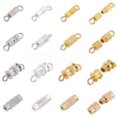 120 Sets 12 Style Brass Screw Clasps KK-PH0001-81-1