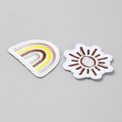 Polyester Embroidery Cloth Iron on/Sew on Patches PATC-WH0010-86-1