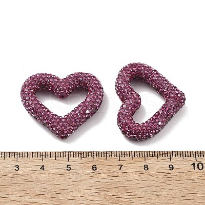 Heart Shape Polymer Clay Rhinestone Beads CLAY-NH0001-09B-10-1