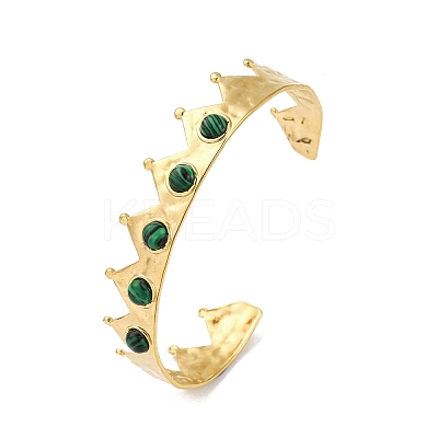304 Stainless Steel Cuff Bangles for Women BJEW-P353-01G-1
