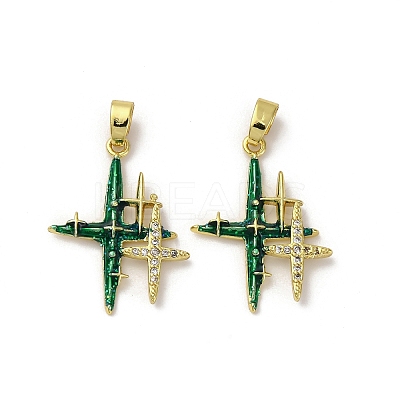 Brass Micro Pave Cubic Zirconia Pendants KK-F903-07G-1