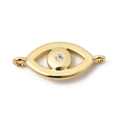 Brass Micro Pave Clear Cubic Zirconia Eye Connector Charms KK-H267-072G-1
