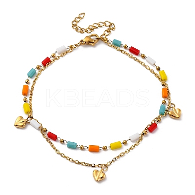 304 Stainless Steel Cable Chain Multi-strand Bracelets BJEW-Z088-02G-1